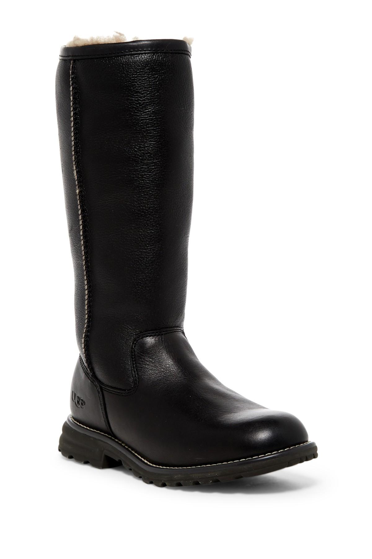 UGG Leather Brooks Tall Boot in Black | Lyst