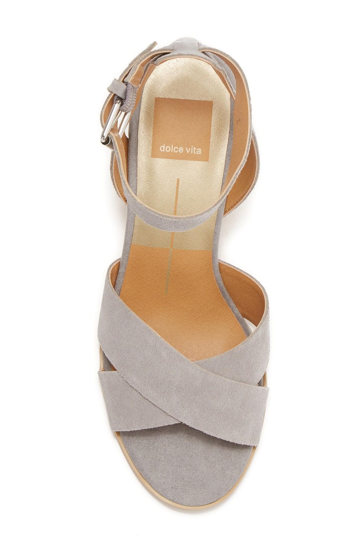 dolce vita lia suede wedge sandal