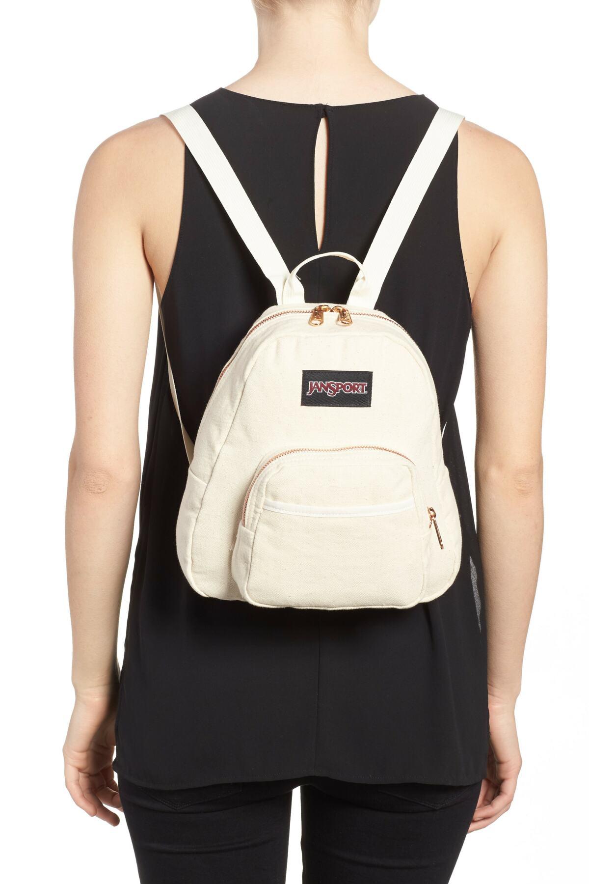 jansport mini backpack rose gold