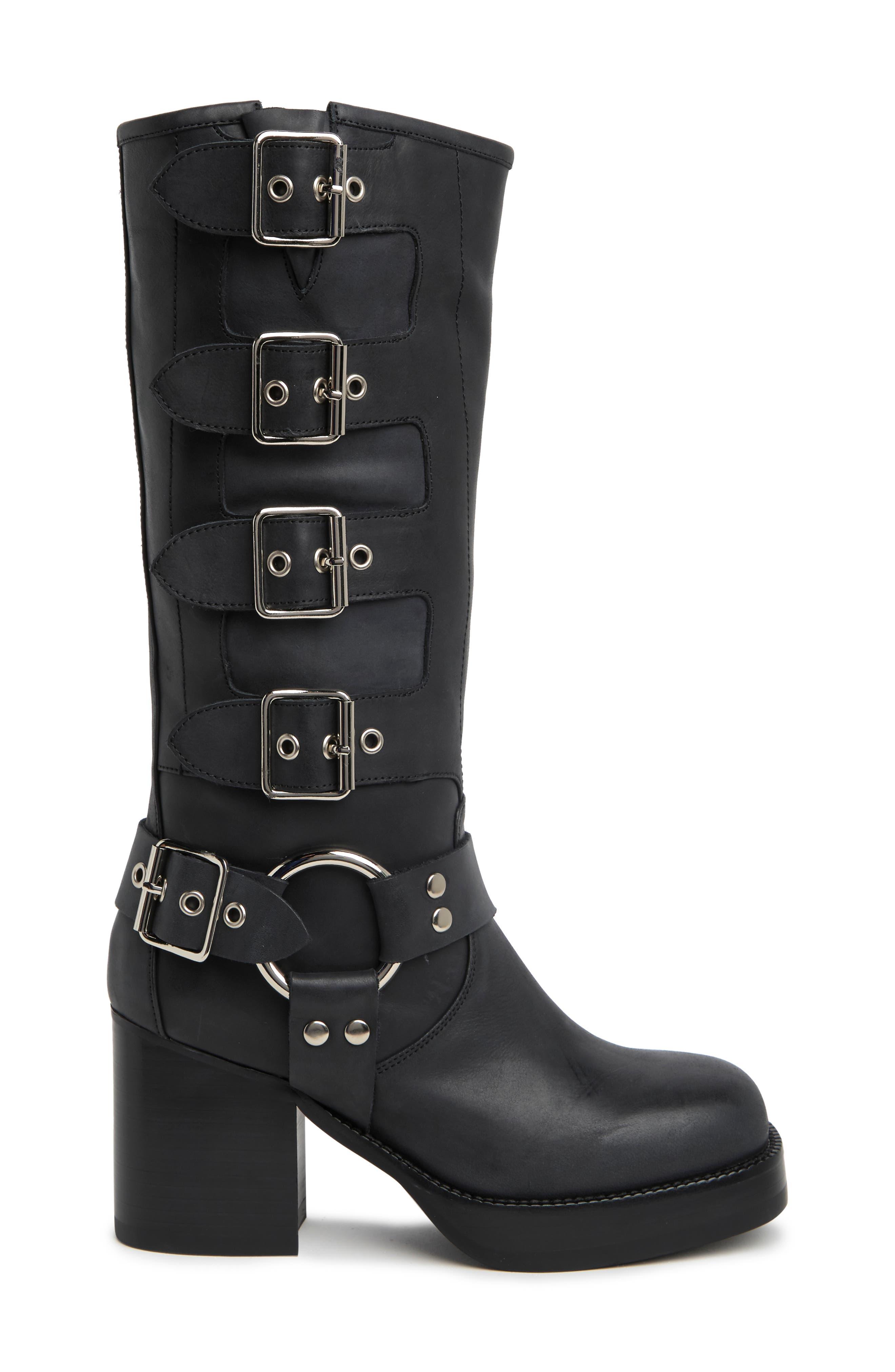 Jeffrey Campbell Azura Buckled Moto Boot in Black Lyst