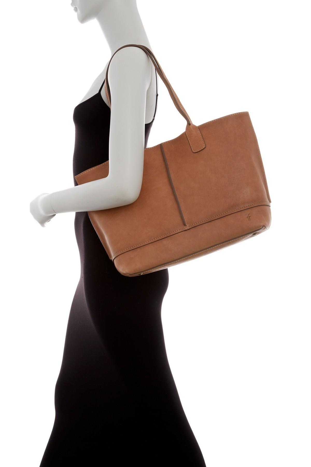 frye lucy leather tote
