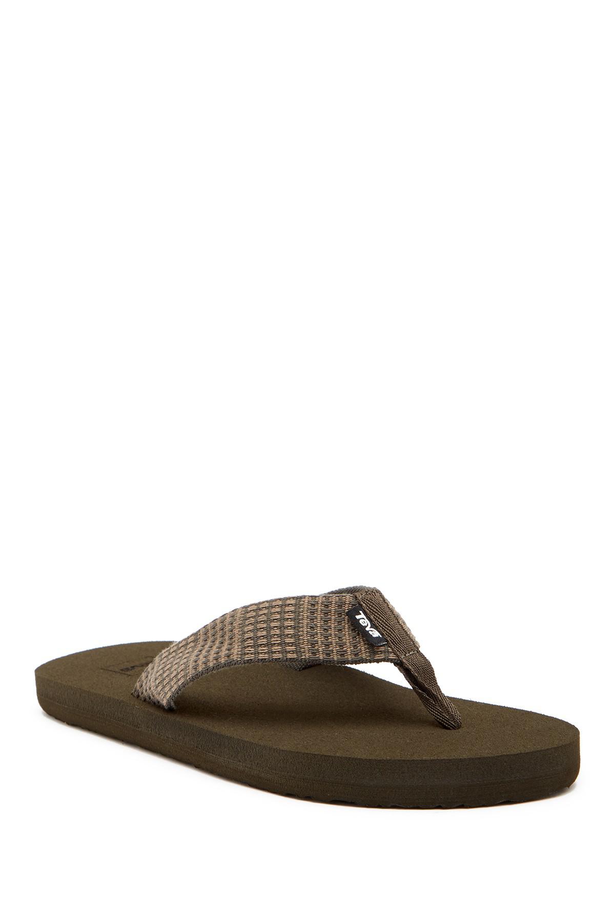 brown teva flip flops
