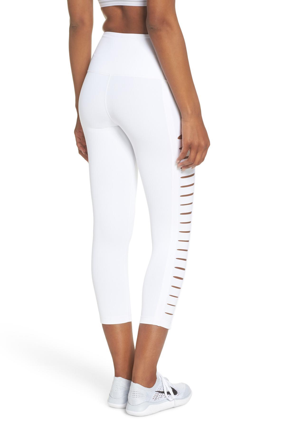 zella WHITE Intrigue High Waist Crop Leggings