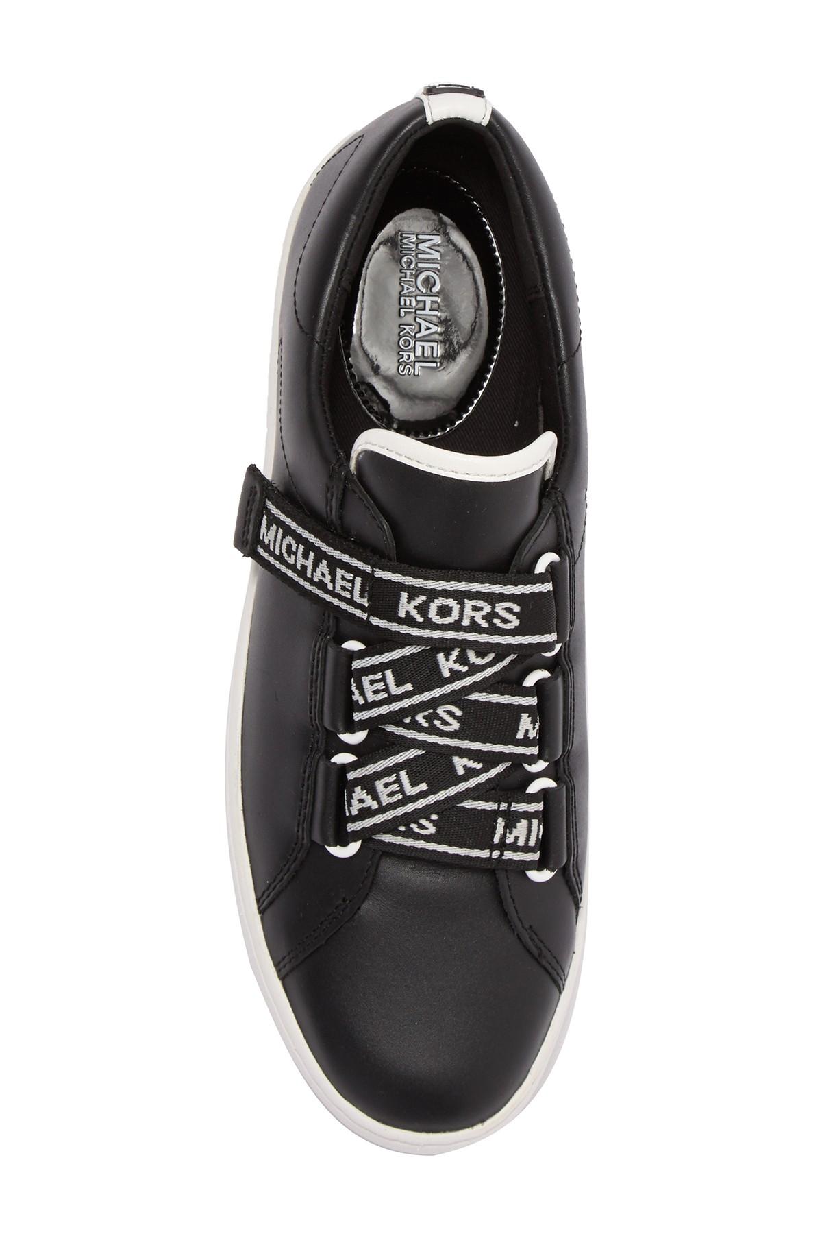 michael michael kors casey logo tape leather sneaker