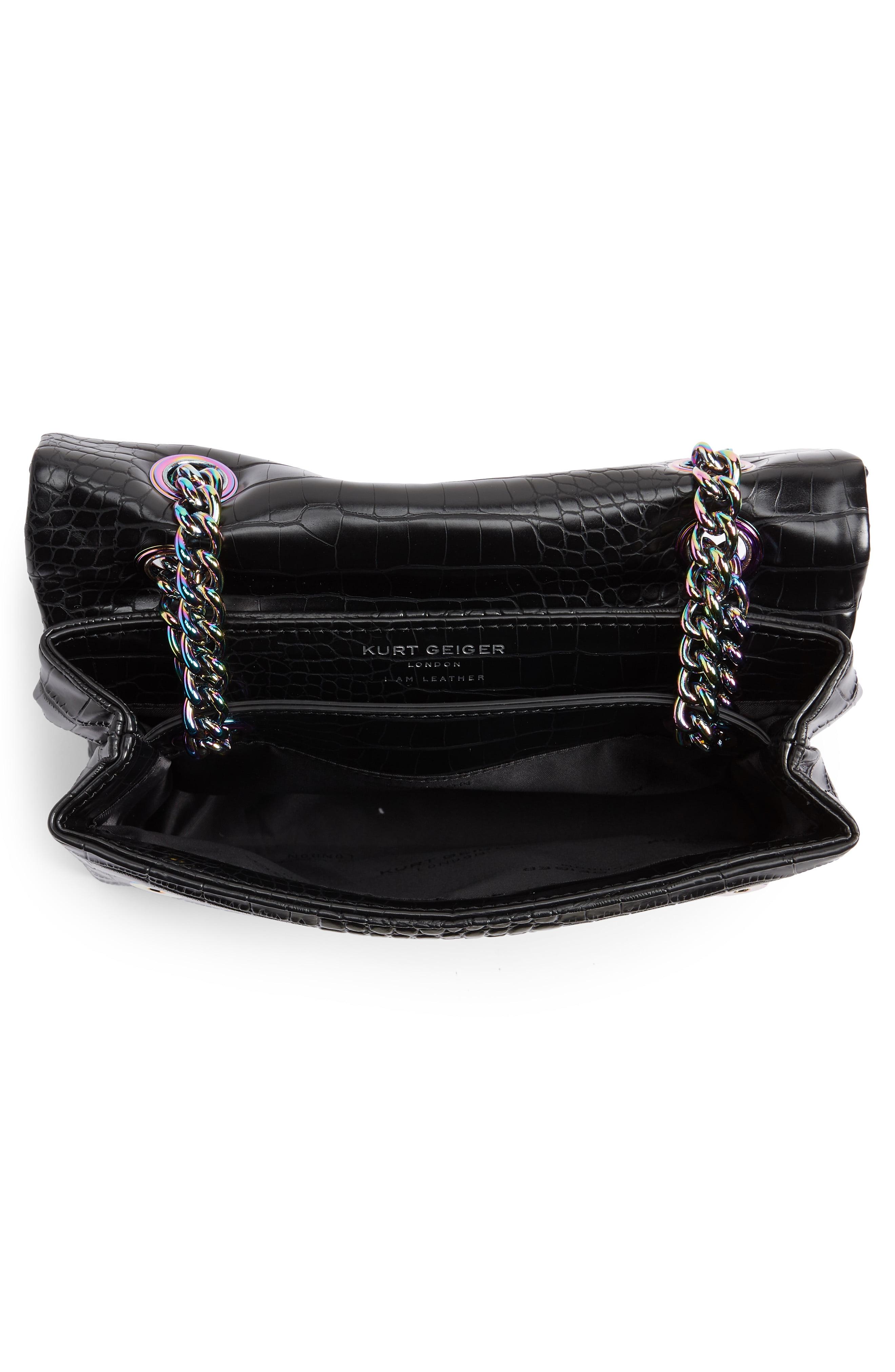 large kensington croc embossed leather shoulder bolsa