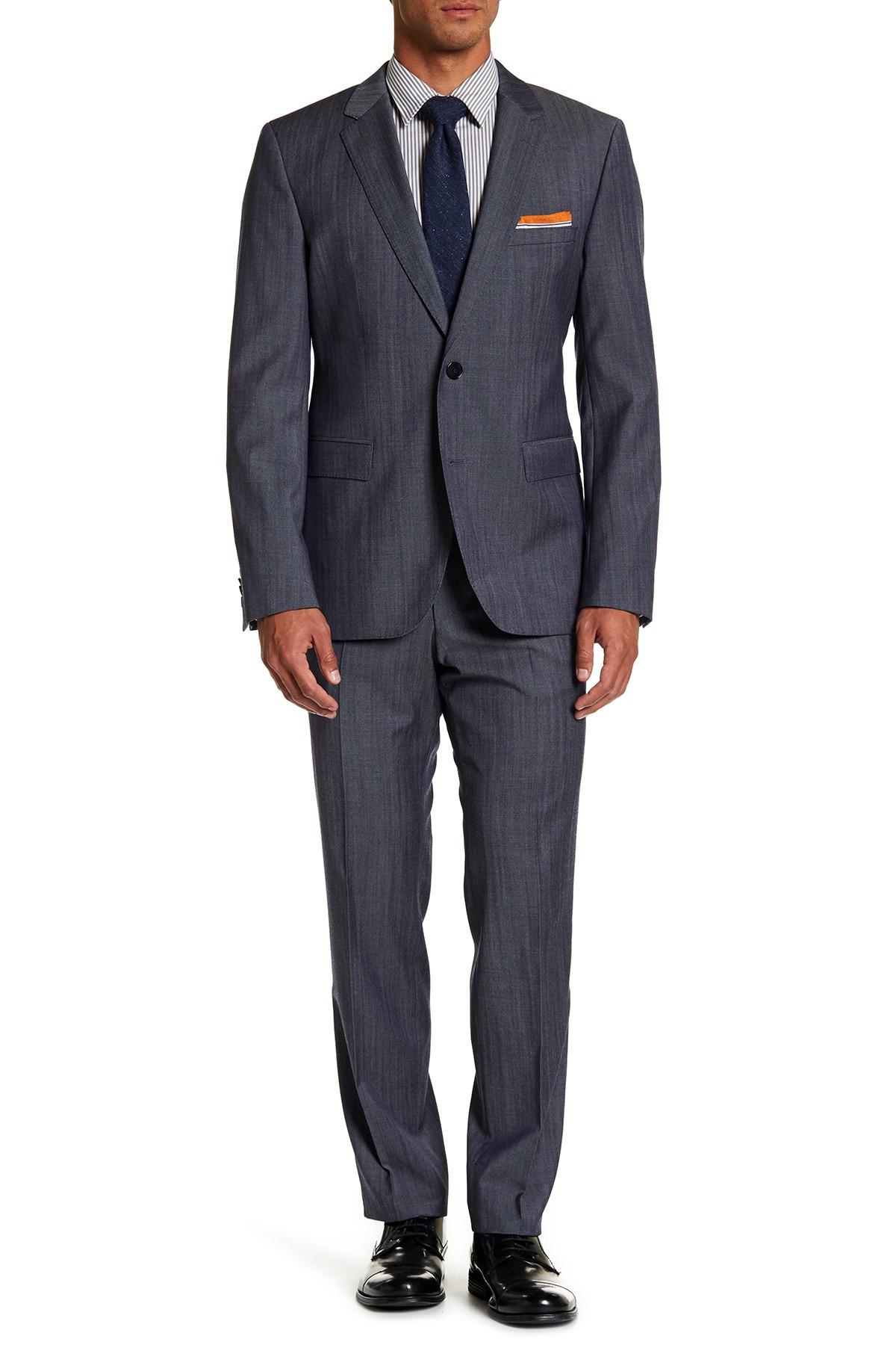 BOSS by HUGO BOSS Regular Fit Johnston Lenon Wool Suit in Blue for Men |  Lyst