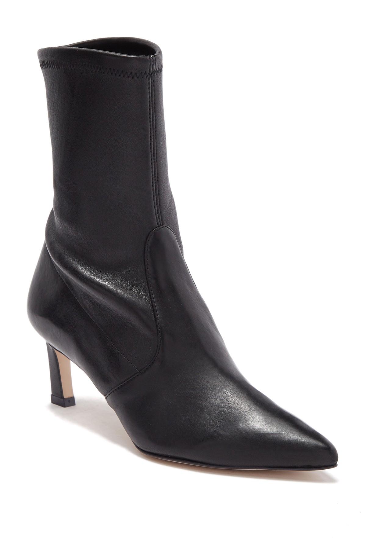 stuart weitzman stretch back leather booties