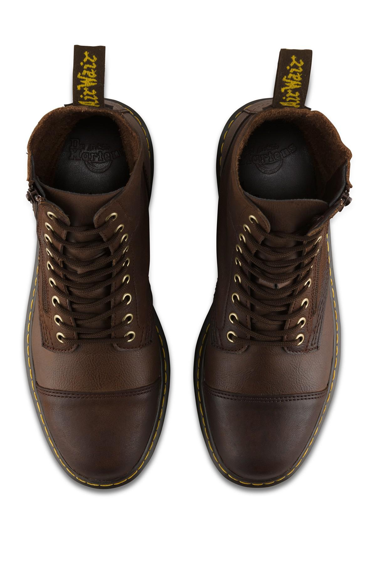 Dr. Martens Leather Denton Cap Toe Boot in Chocolate