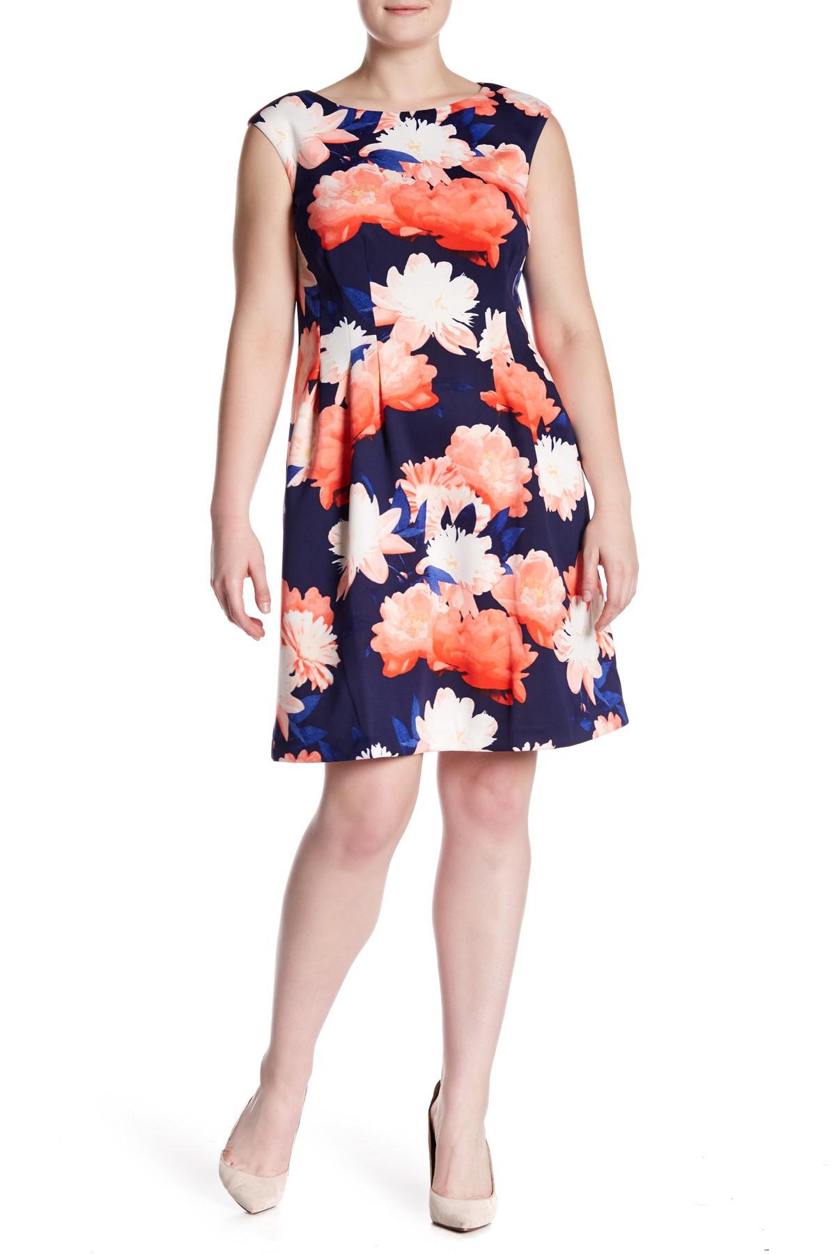 vince camuto navy floral dress