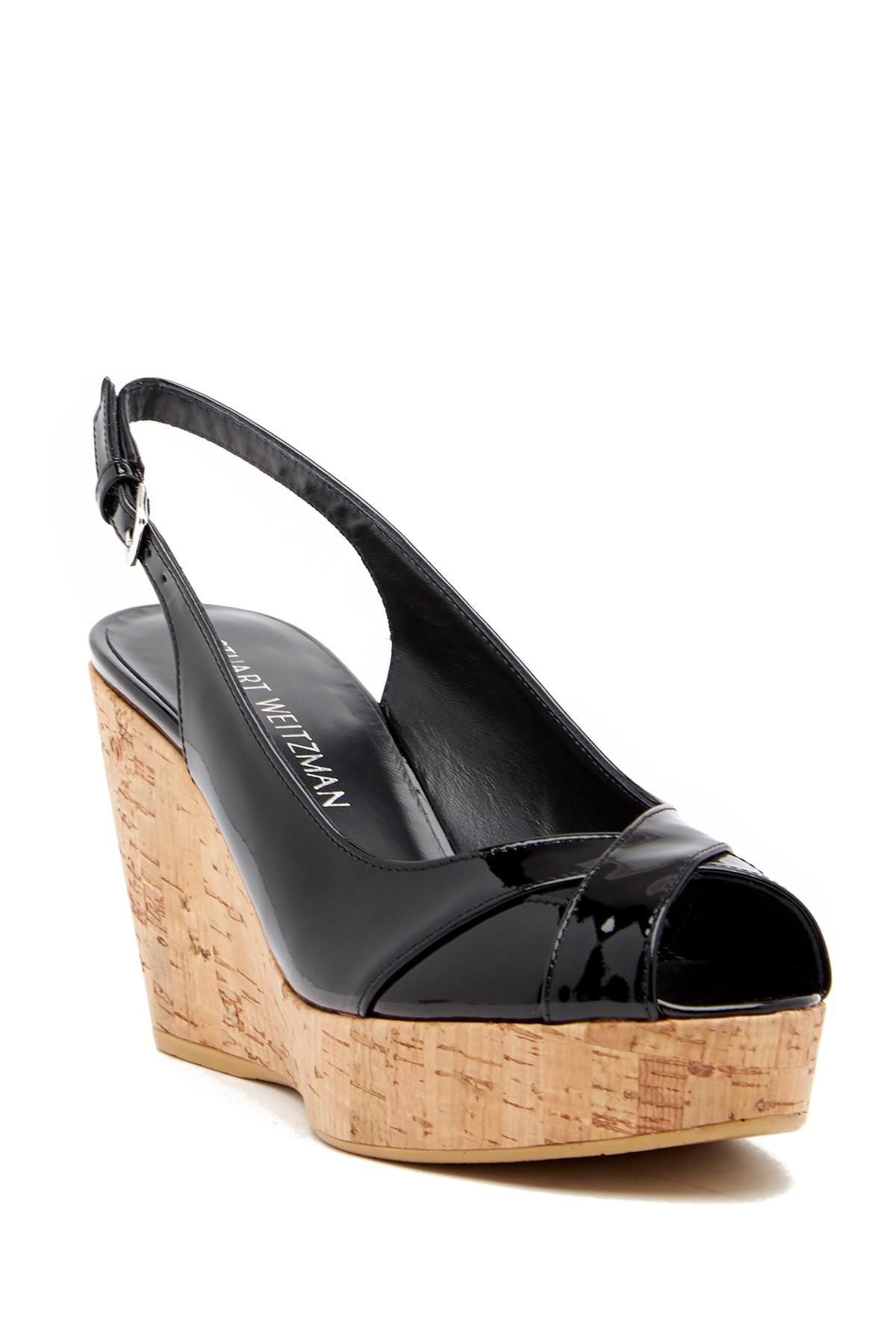 stuart weitzman peep toe wedge