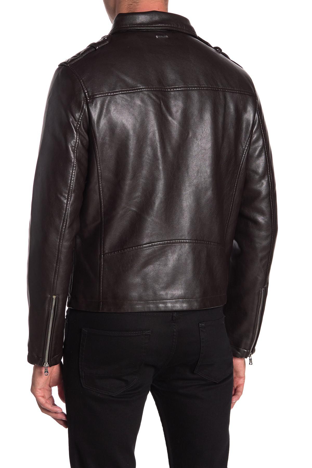 Lyst Michael Kors Webster Waxy Faux Fur Moto Jacket In Brown For Men Michael Kors Brown Webster Waxy Faux Fur Moto Jacket For Men Lyst View Fullscreen