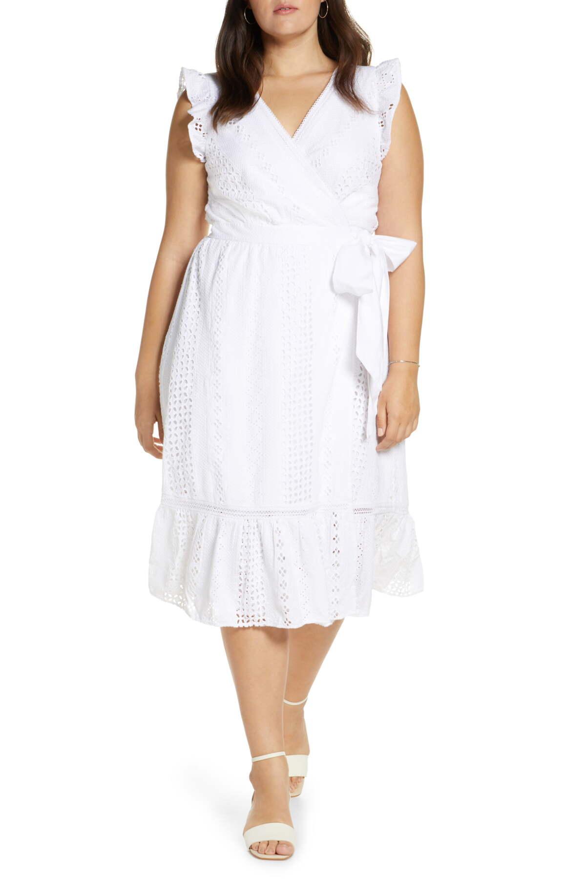 j crew eyelet wrap dress
