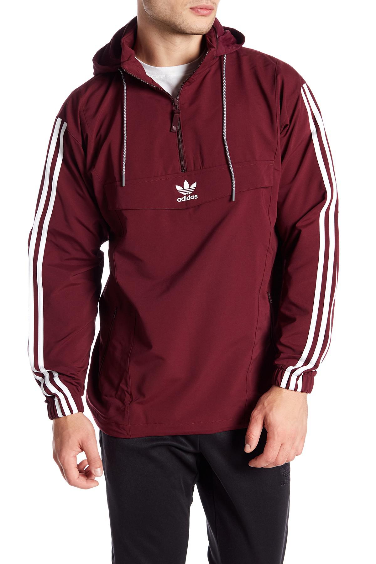 adidas Originals Synthetic Blocked Anorak in Maroon (Red) for Men - Lyst