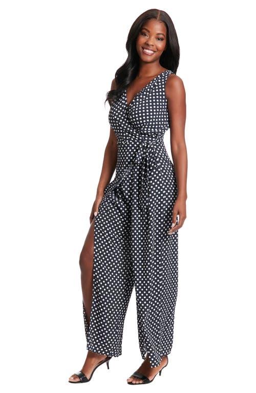London Times Polka Dot Walk-Through Jumpsuit in Blue Lyst