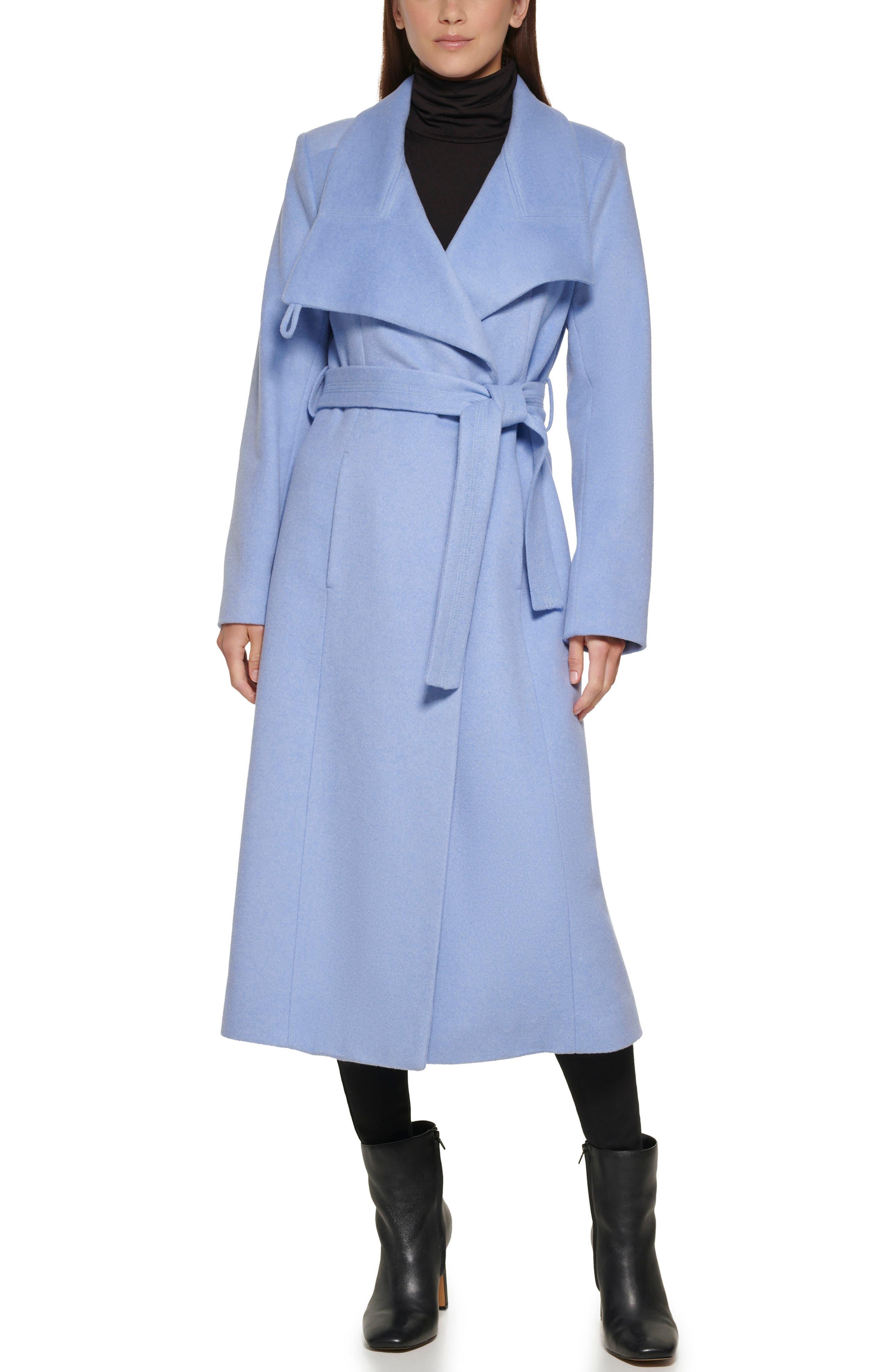 Kenneth cole asymmetrical belted maxi coat sale