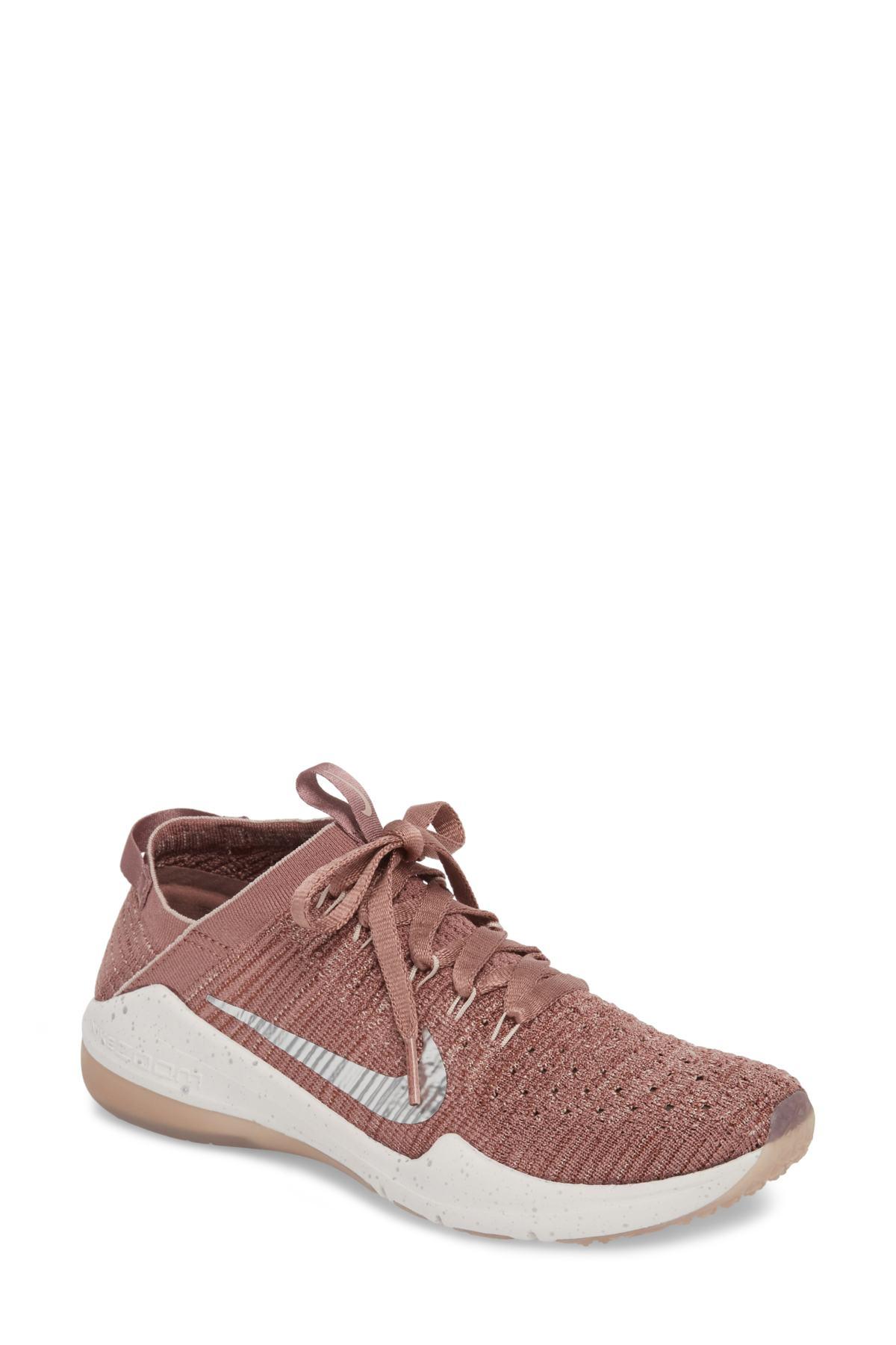 nike training air zoom fearless sneakers in rose gold