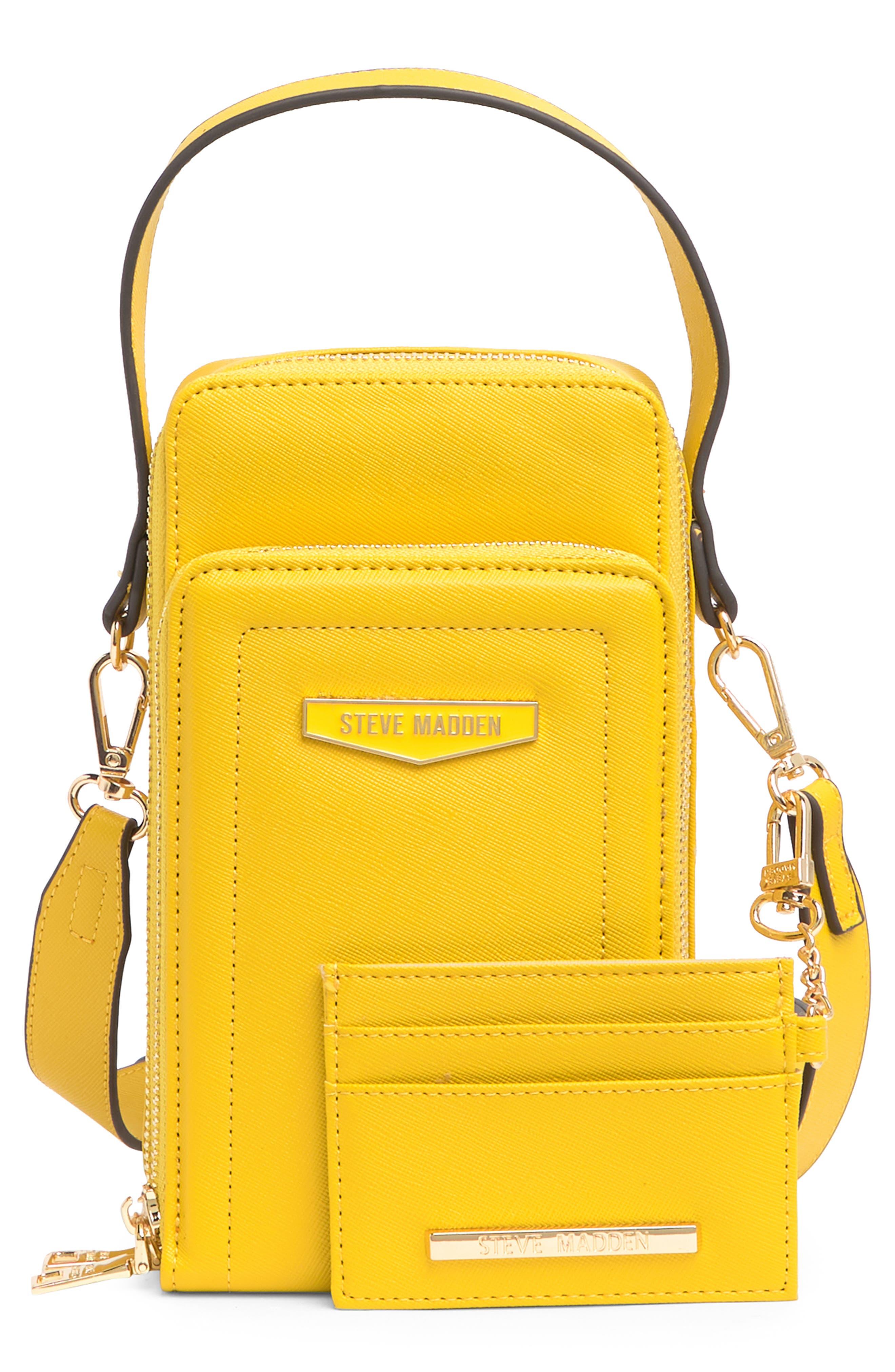 Yellow Leather Crossbody Camera Bag