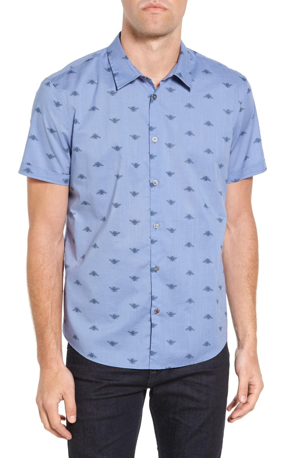 Lyst - John Varvatos Mayfield Slim Fit Sport Shirt in Blue for Men