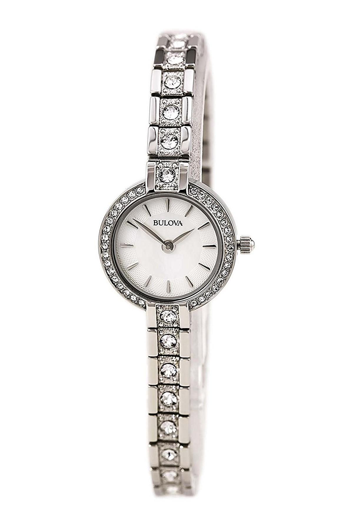 Bulova Women's Swarovski Crystal Accented Link Bracelet Watch, 21.5mm