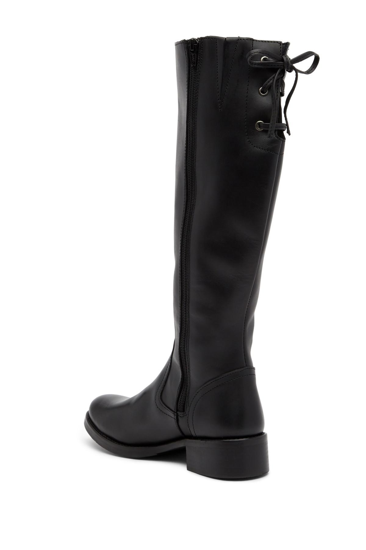 Steve Madden Lover Lace-up Back Tall Boot in Black | Lyst