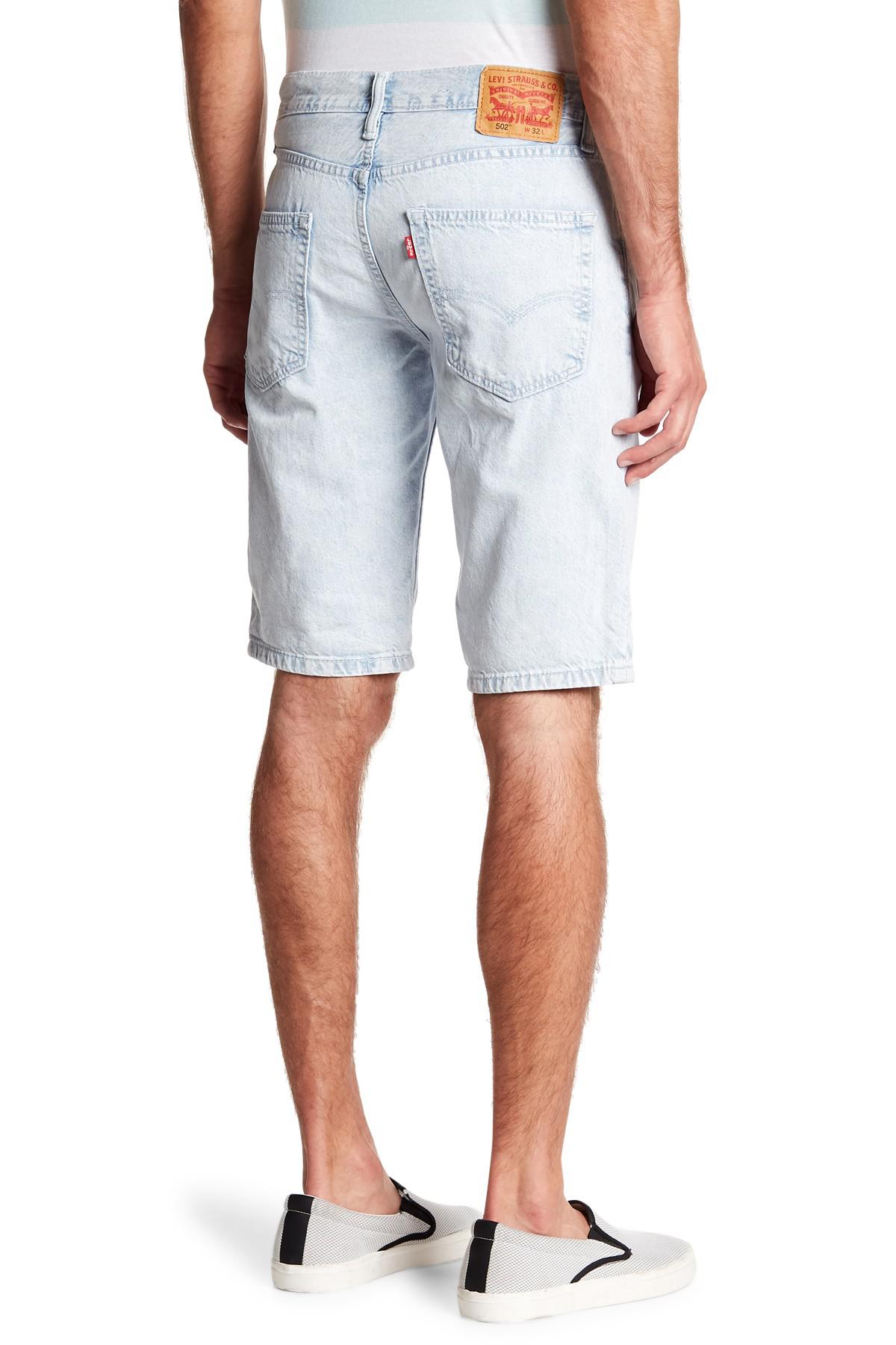 Levi's Cotton 502 Long Regular Tapered Shorts in Blue for Men - Lyst