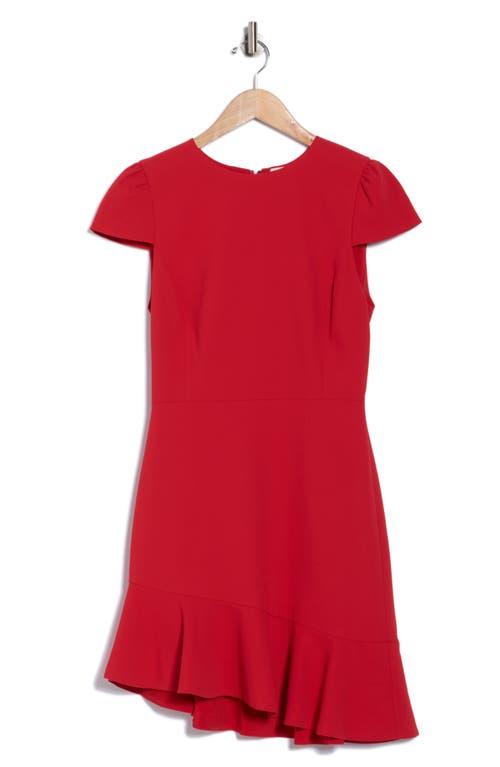 Alice + Olivia Fable Asymmetric Ruffle Dress in Red | Lyst