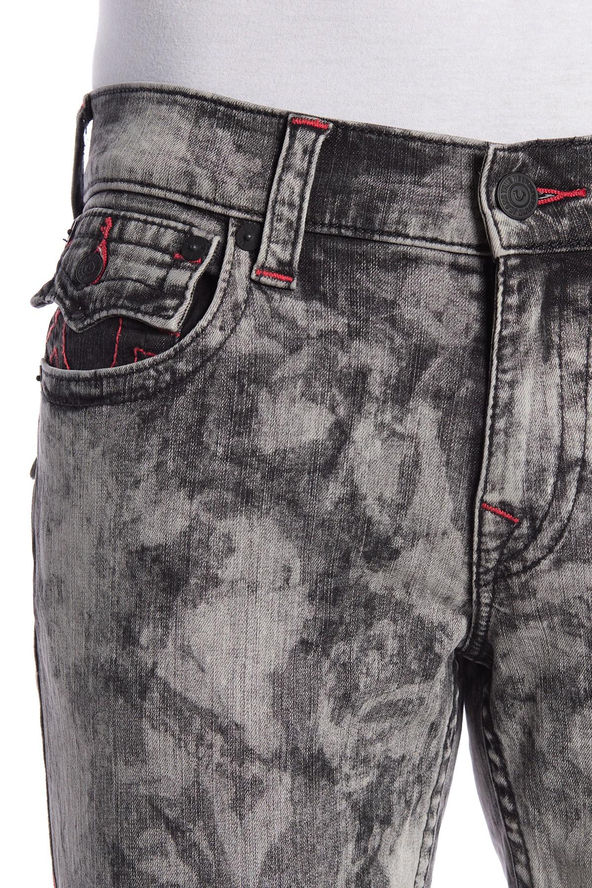 True Religion Acid Wash Straight Leg Jeans in Gray for Men | Lyst