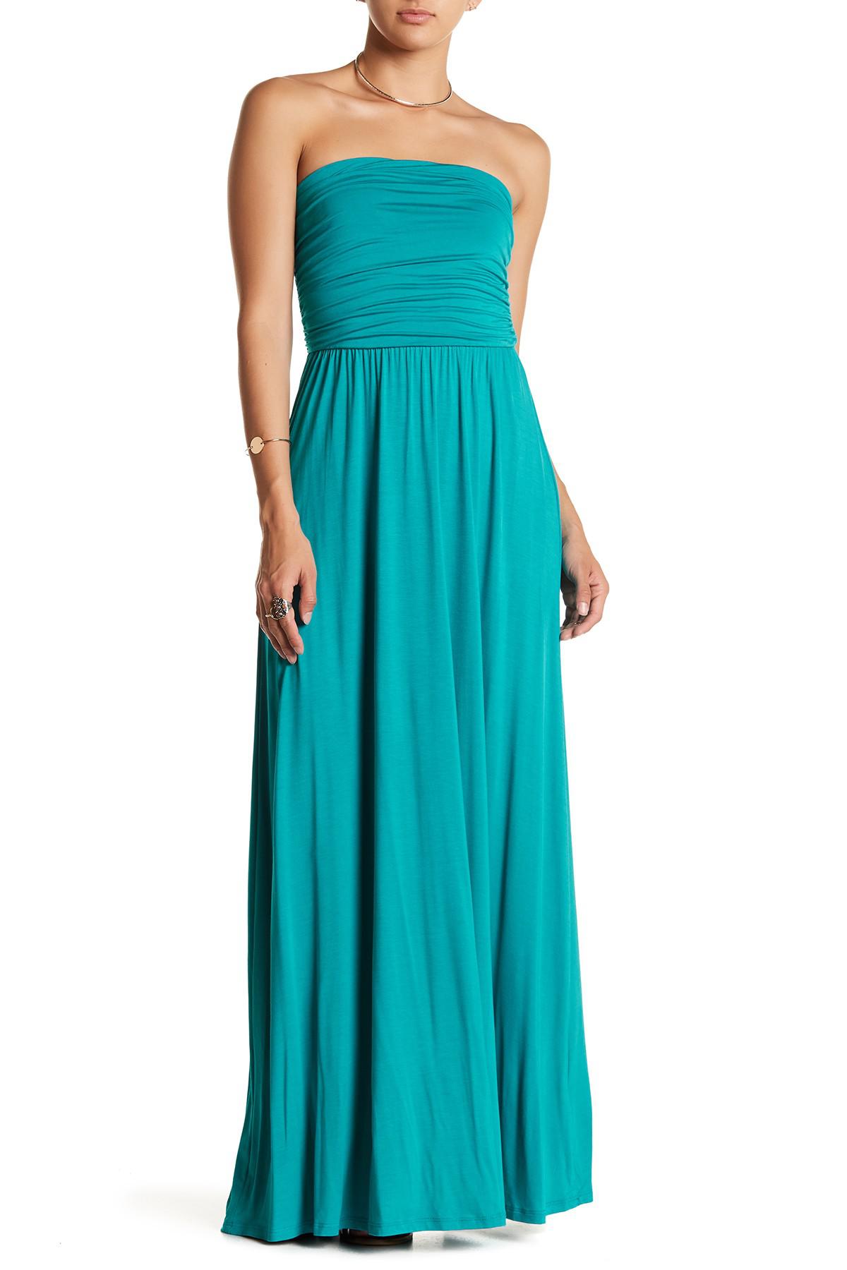 Lyst - West Kei Strapless Maxi Dress in Blue