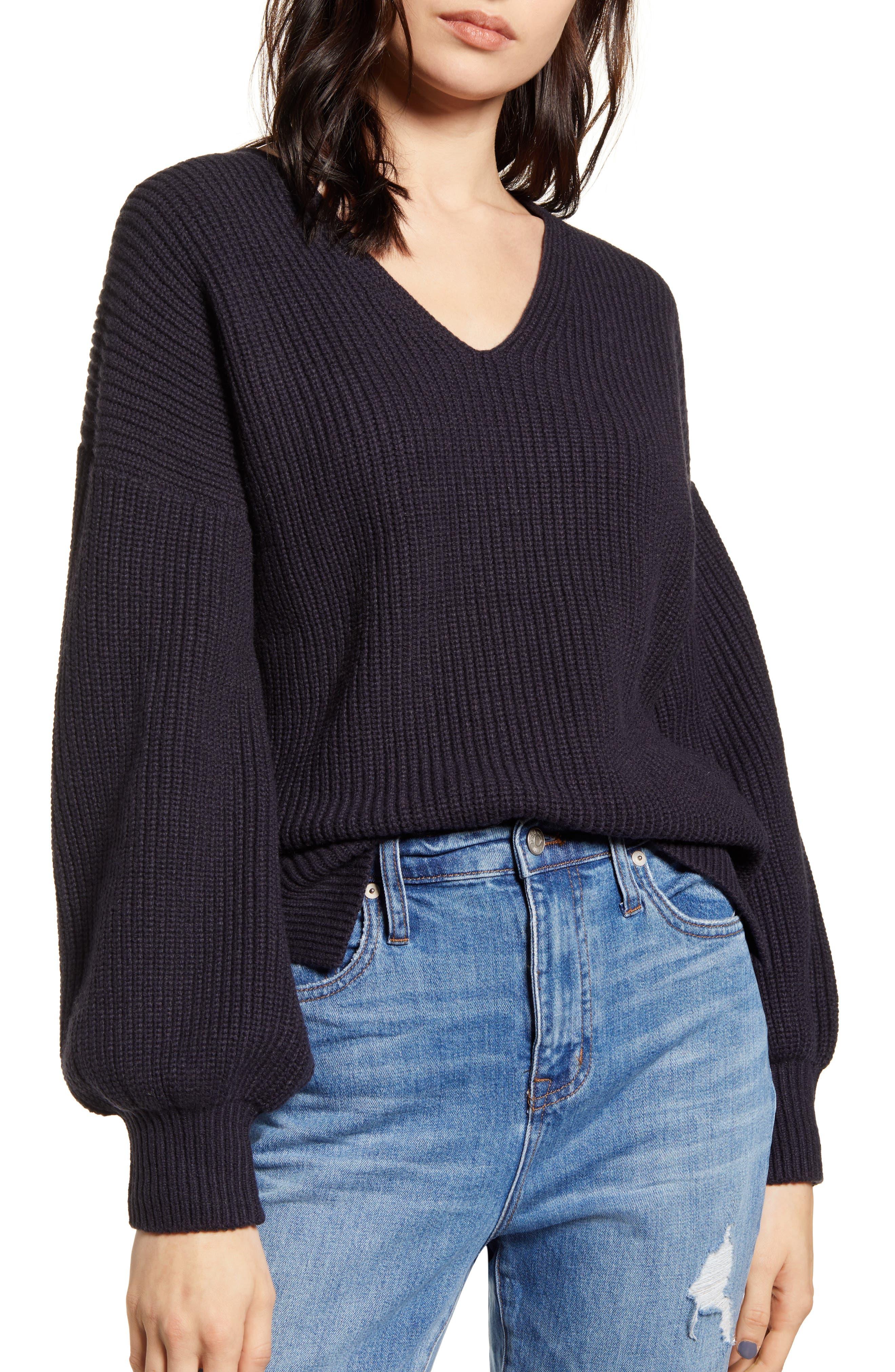 madewell balloon sleeve pullover sweater