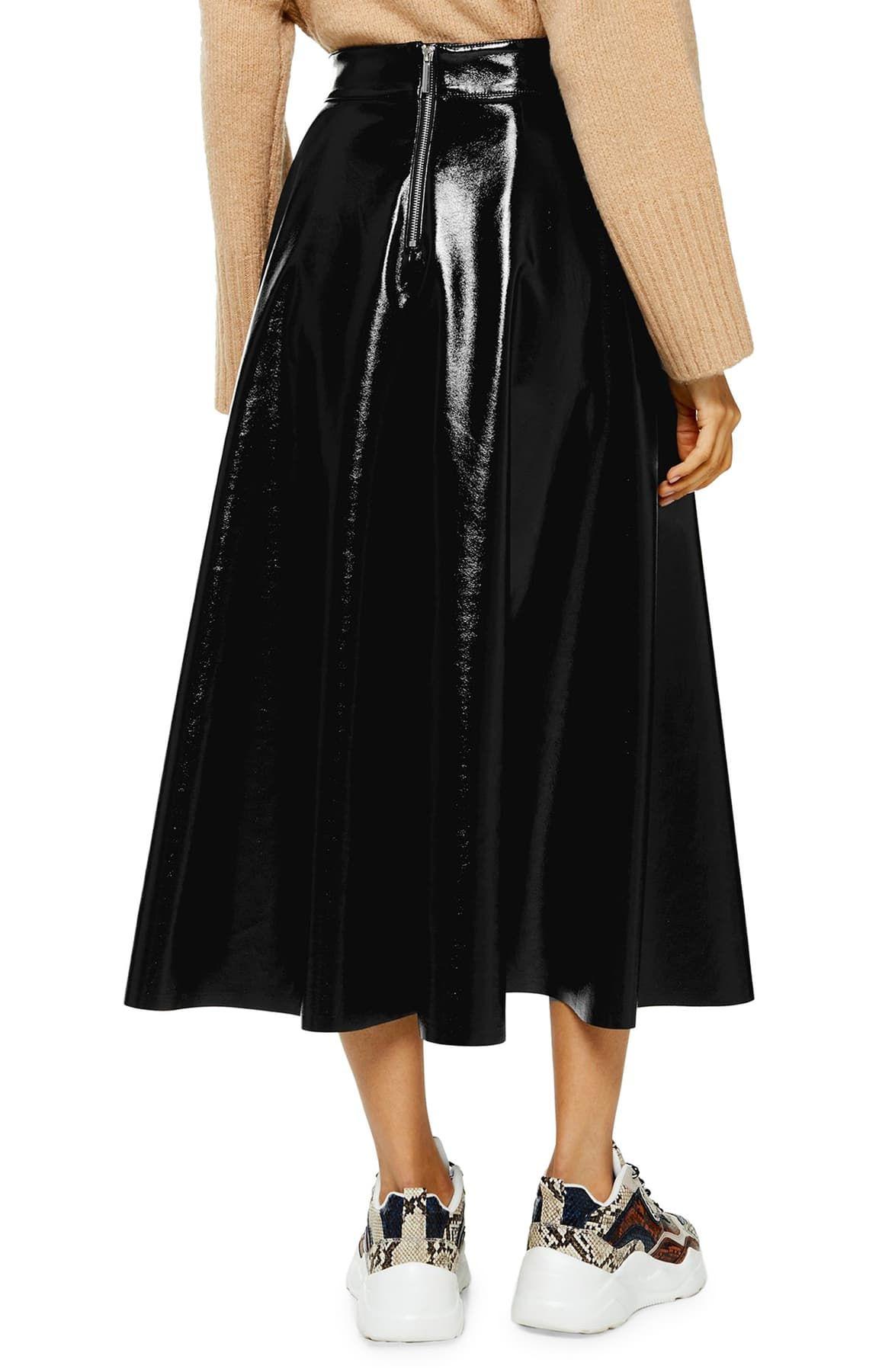 Black satin clearance full circle skirt