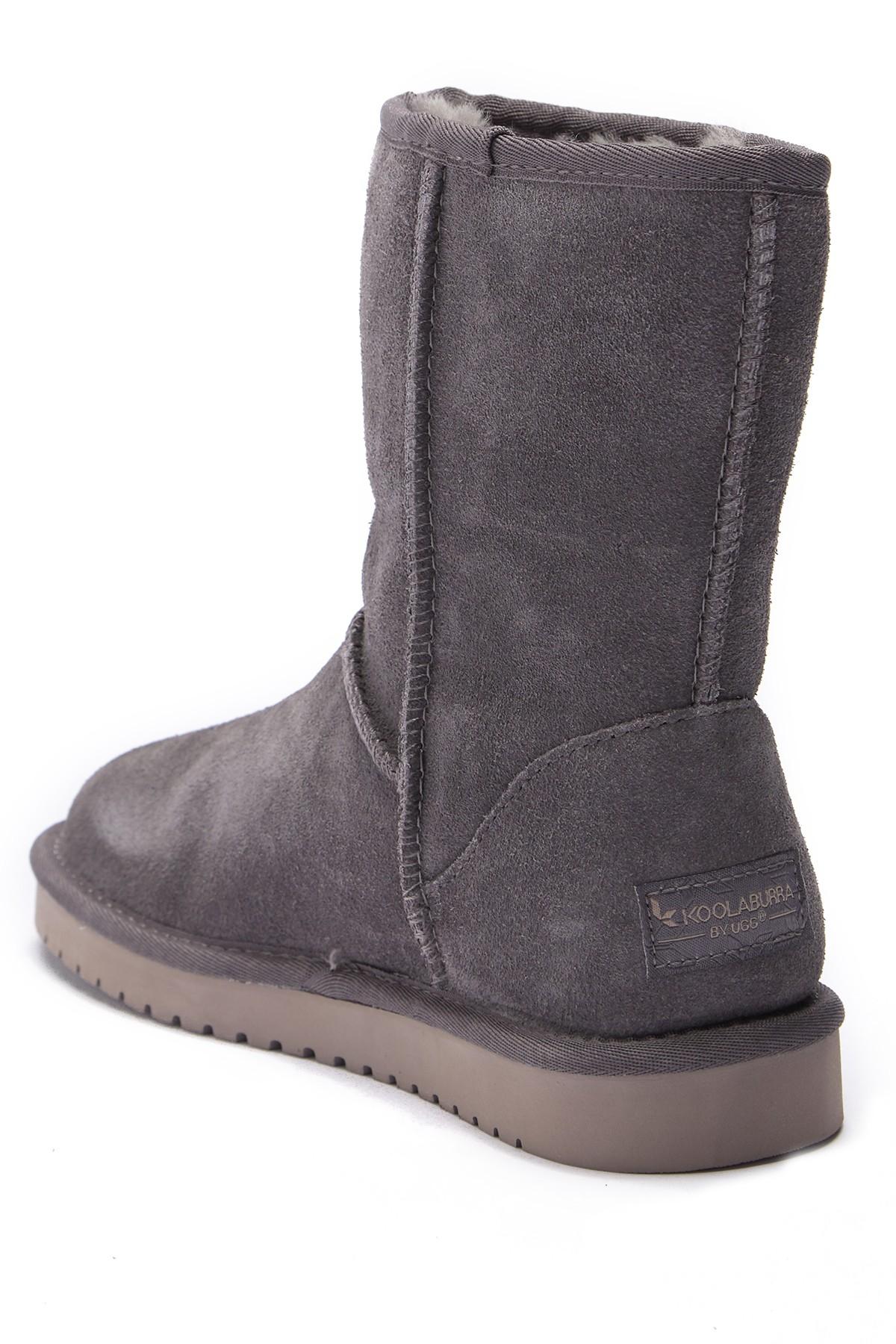 ugg short wool lined leather boot