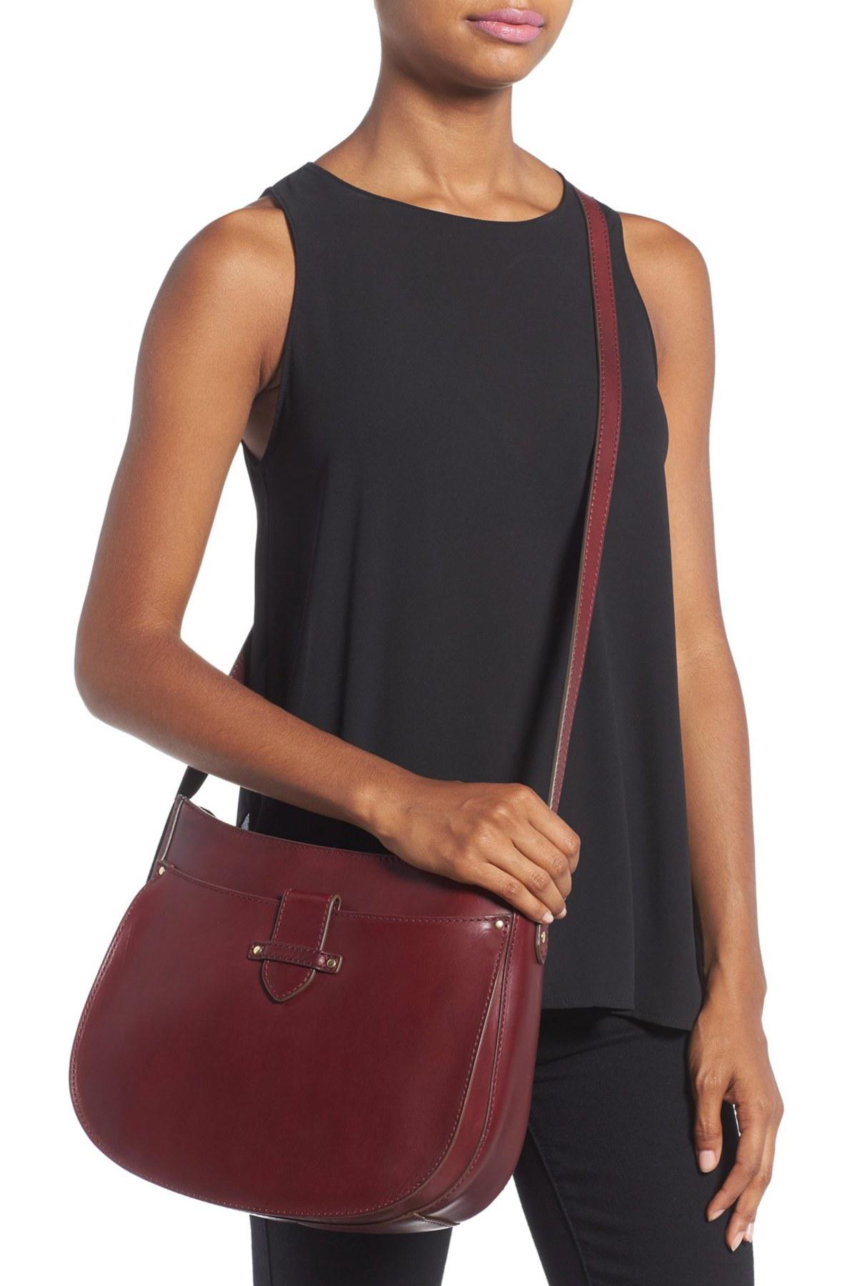 frye olivia large leather crossbody bag