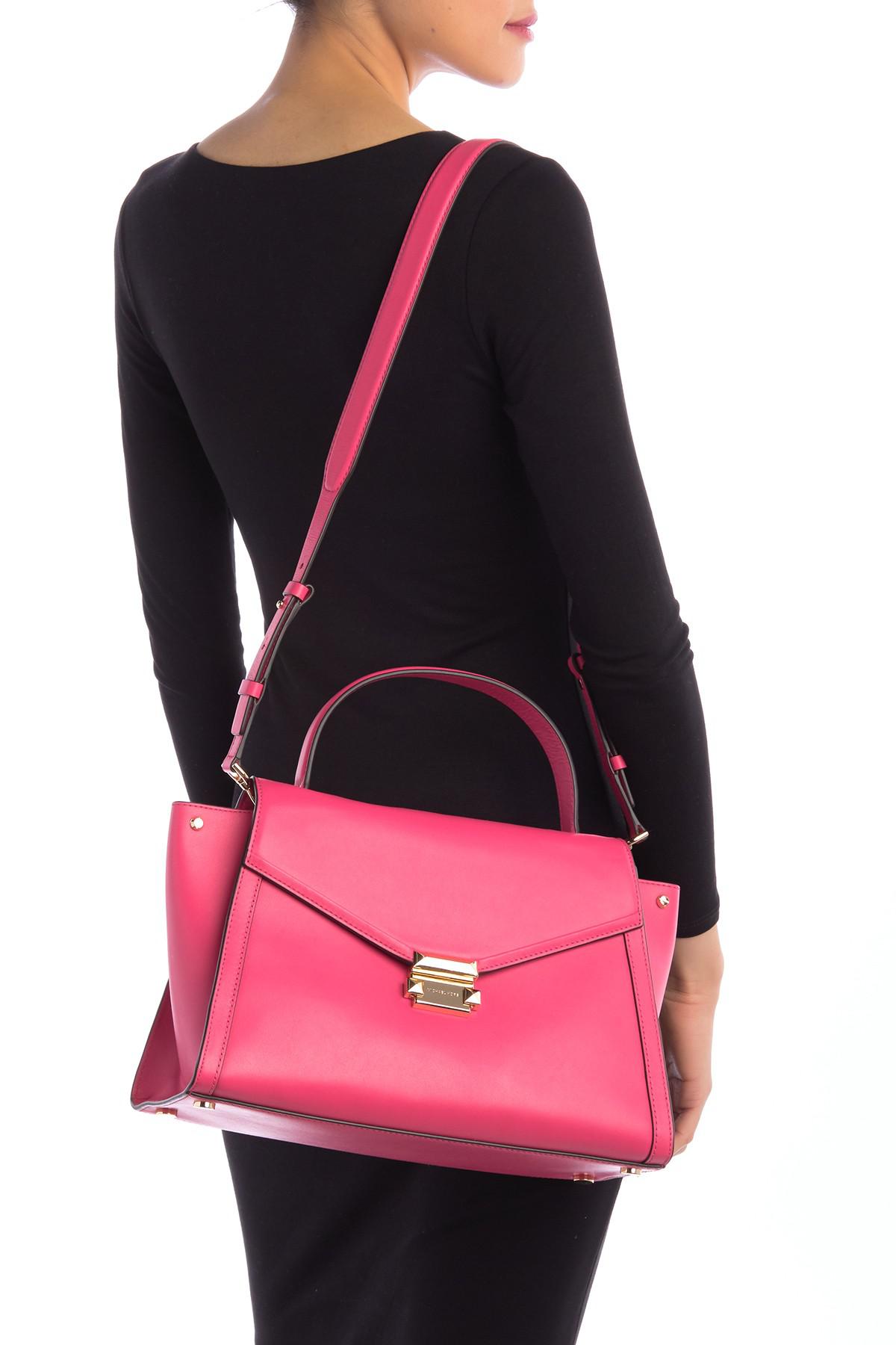 MICHAEL Michael Kors Whitney Large Polished Leather Shoulder Bag in Rose Pink (Pink) - Lyst