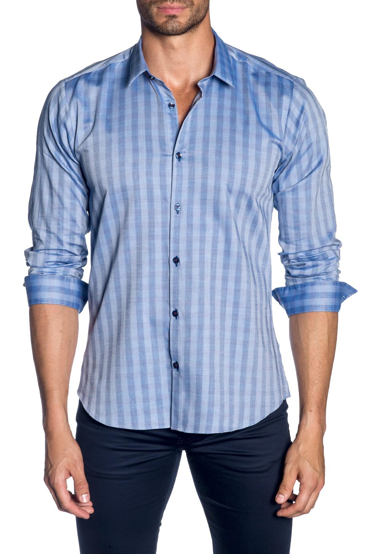 Jared Lang Striped Shirt in French Blue Stripe (Blue) for Men - Lyst