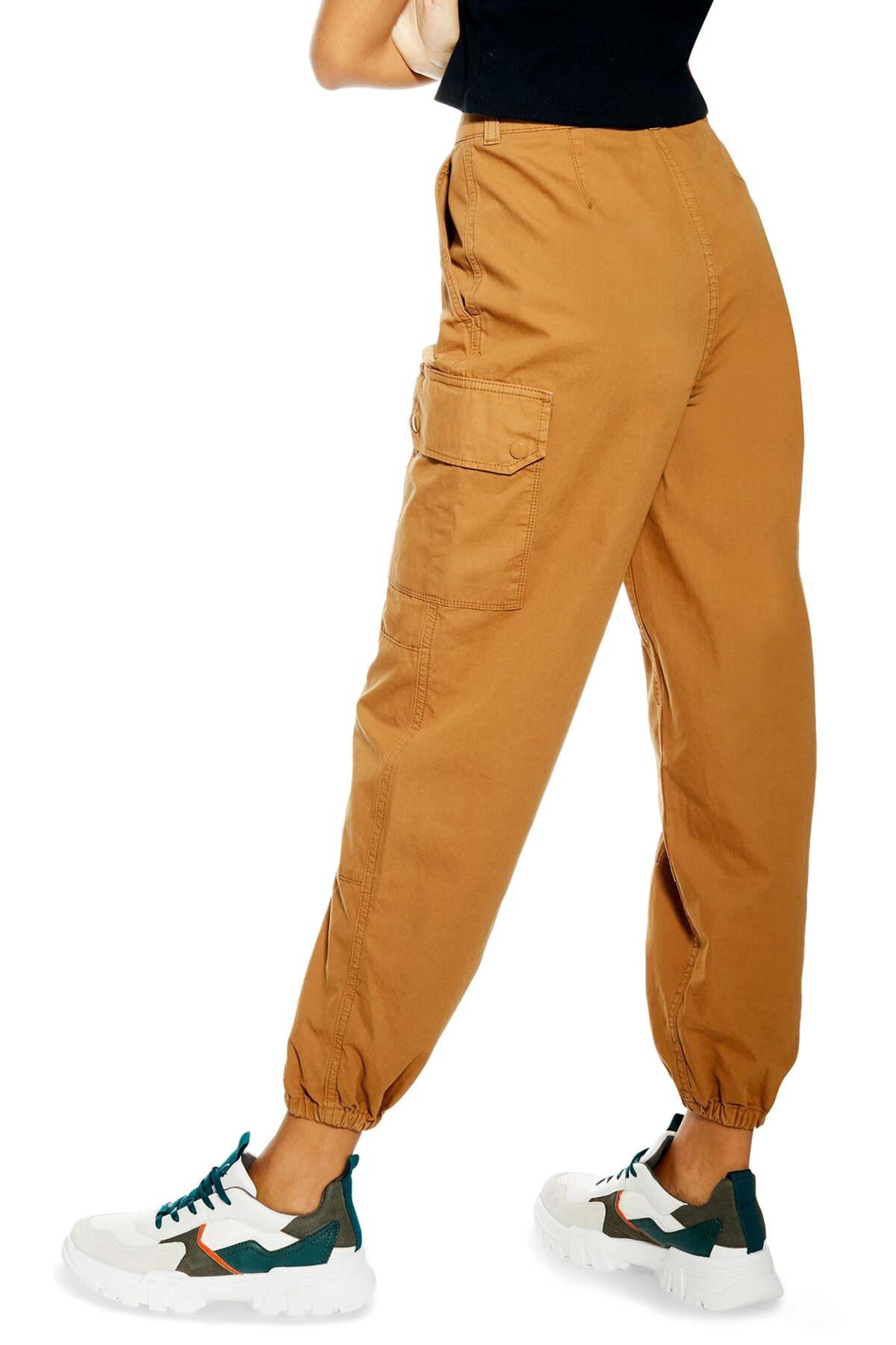 TOPSHOP Cotton Cuffed Utility Cargo Pants | Lyst