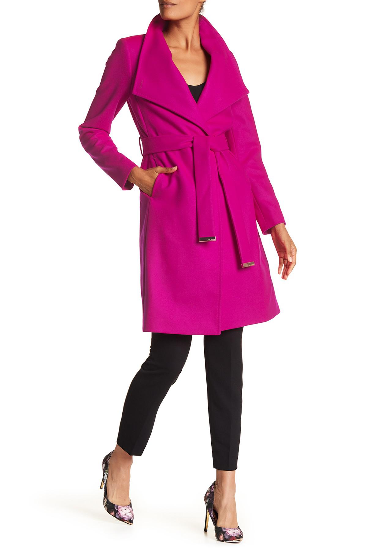 Ted Baker Aurore Wool-blend Coat in Pink - Lyst