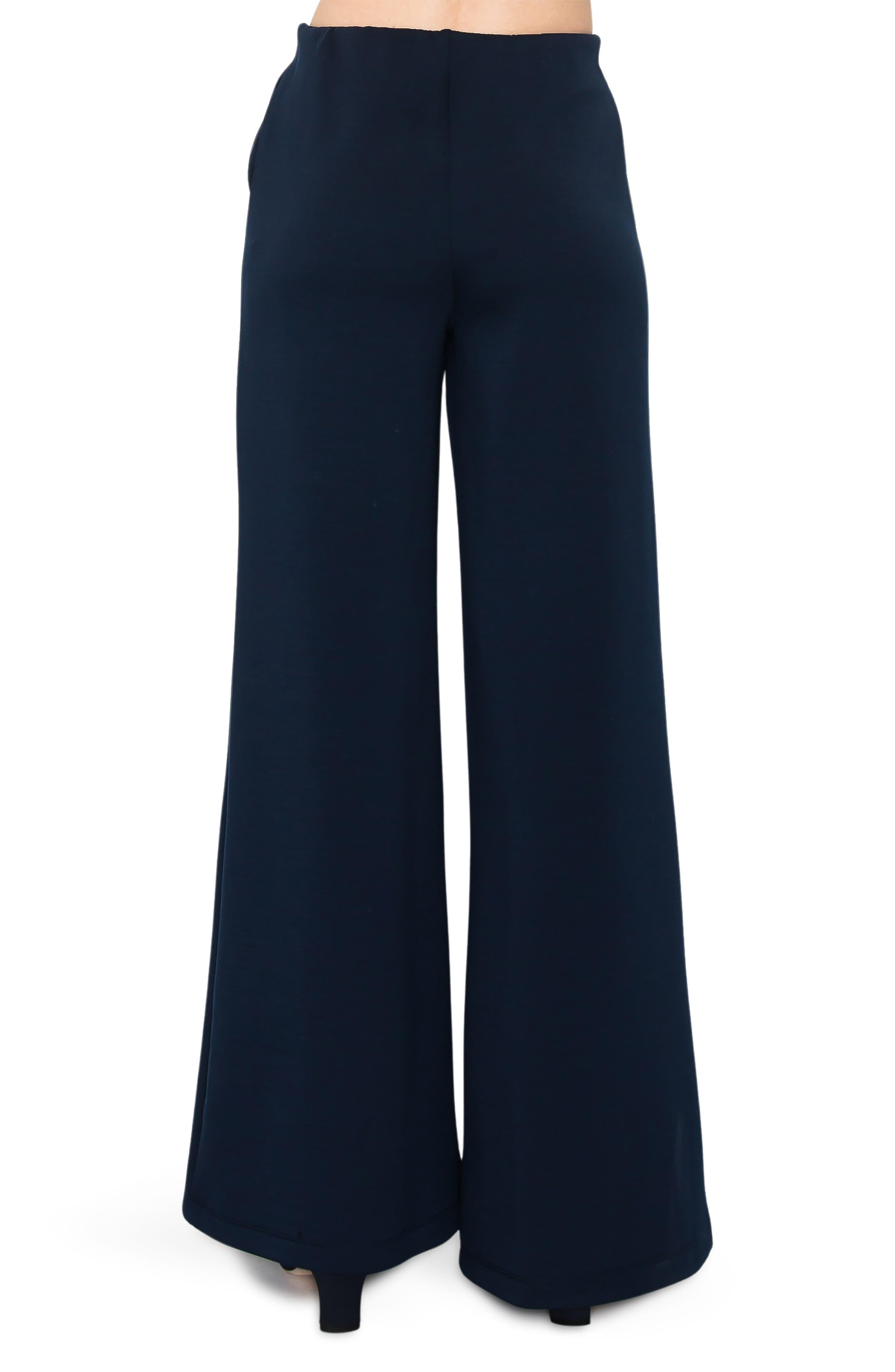 MELLODAY Ponte Wide Leg Pull-on Pants in Blue