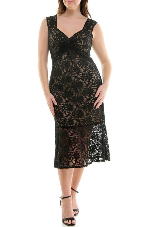 Nicole Miller Stretch Lace Bodycon Dress in Black | Lyst