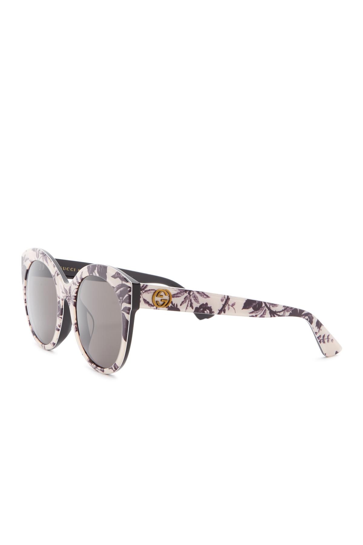 gucci 52mm round cat eye sunglasses