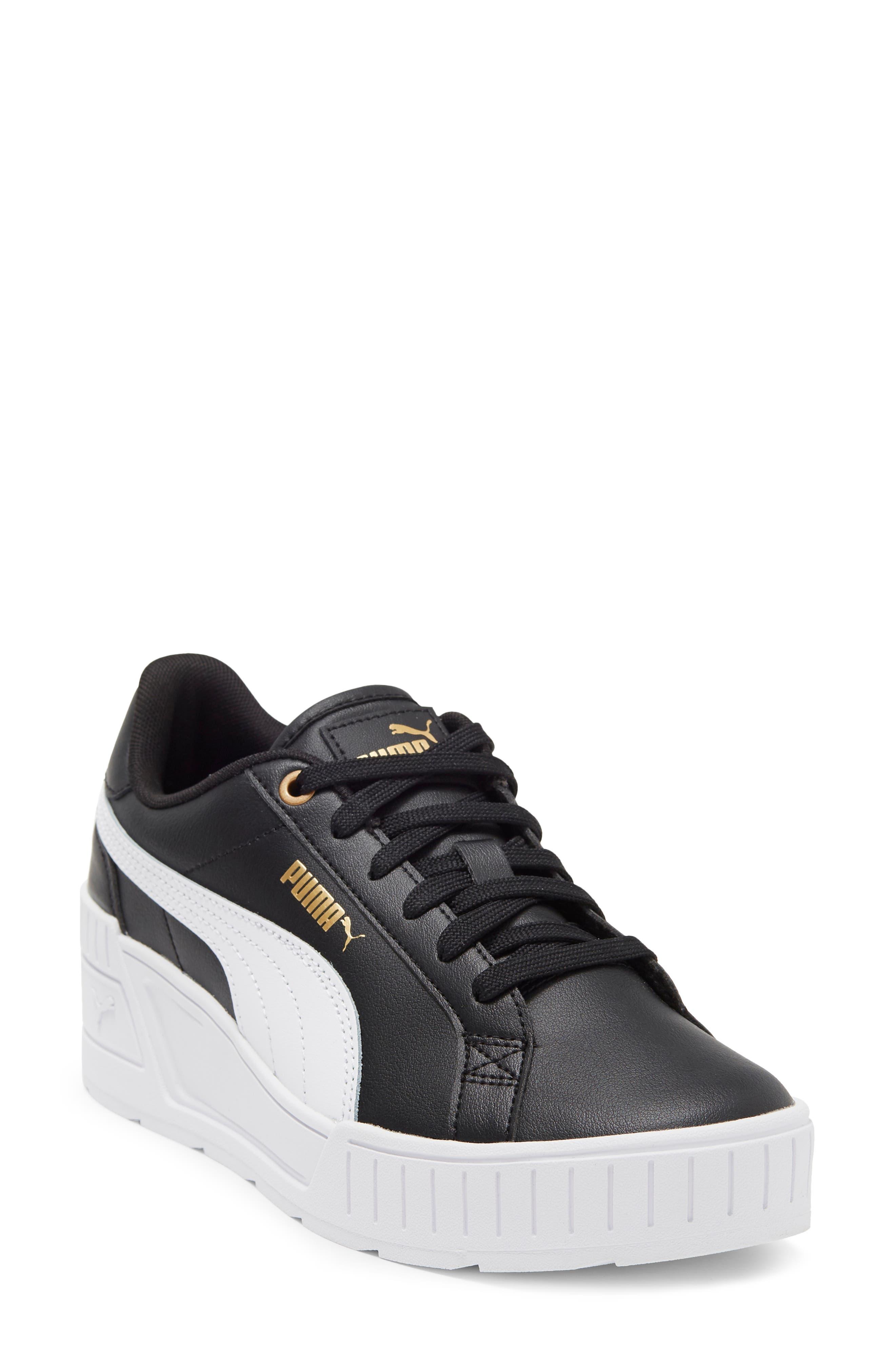 PUMA Karmen Wedge Platform Sneaker in Black | Lyst