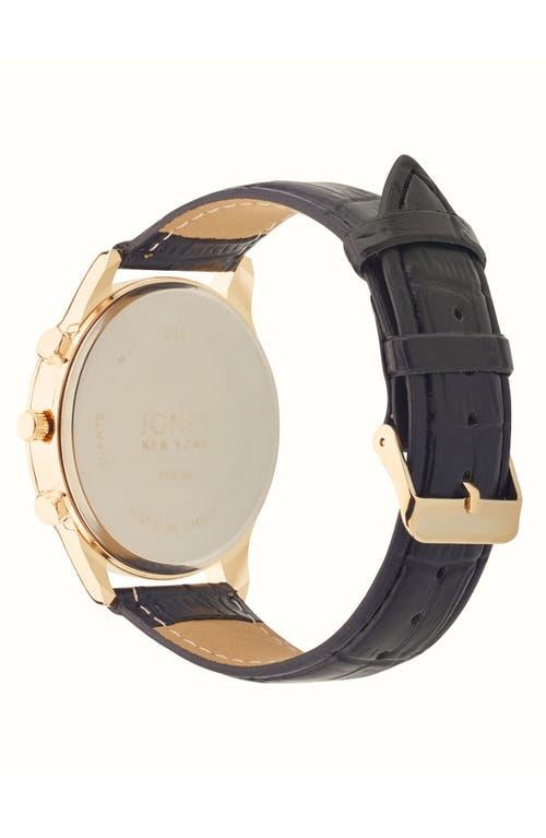 Jones New York Diamond Chronograph Croc Embossed Leather  display picture 3