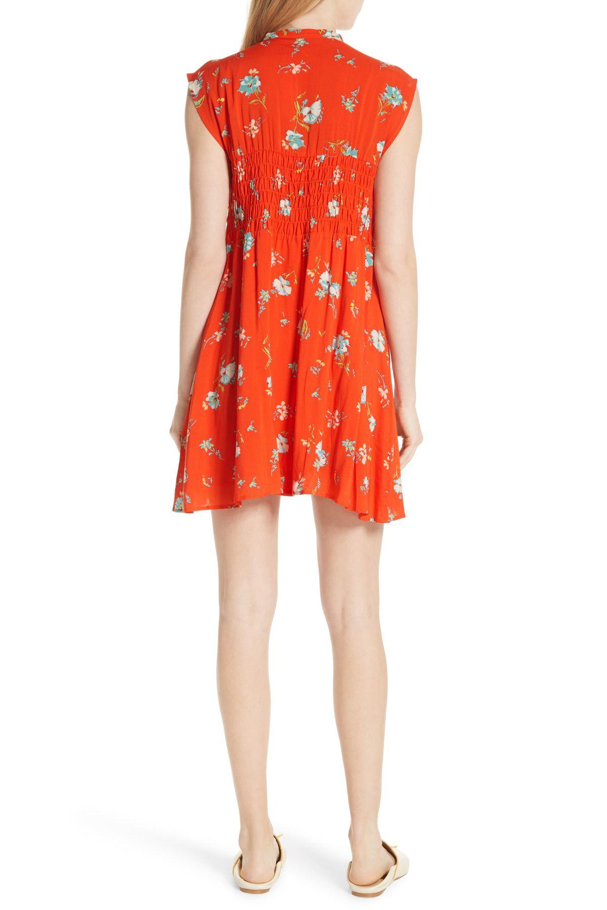 Free People Greatest Day Smocked Minidress in Red Lyst