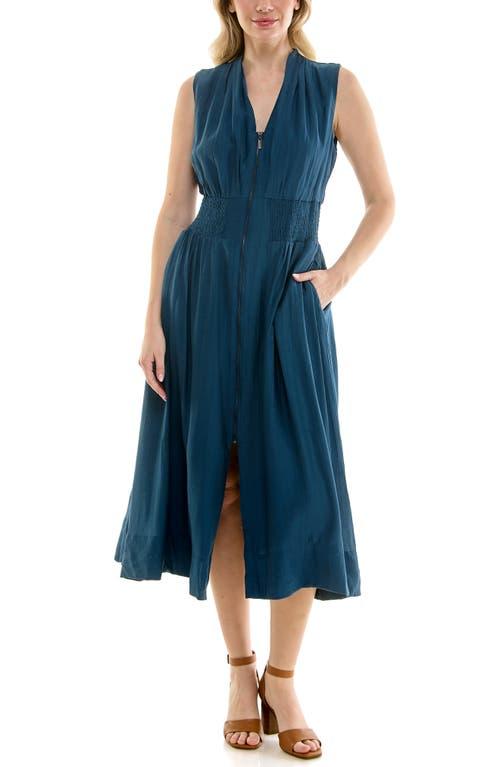 princess polly baby blue dress Nicole Miller New York Dress 100% Linen Blue White Stripe Size Xs Extra Small Fun Summer Fashion main image 0