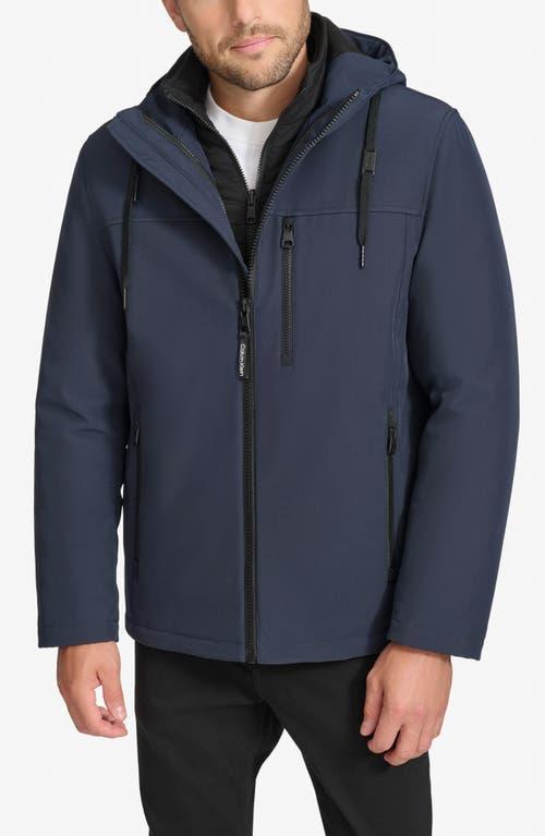 Calvin klein soft shell hooded jacket online