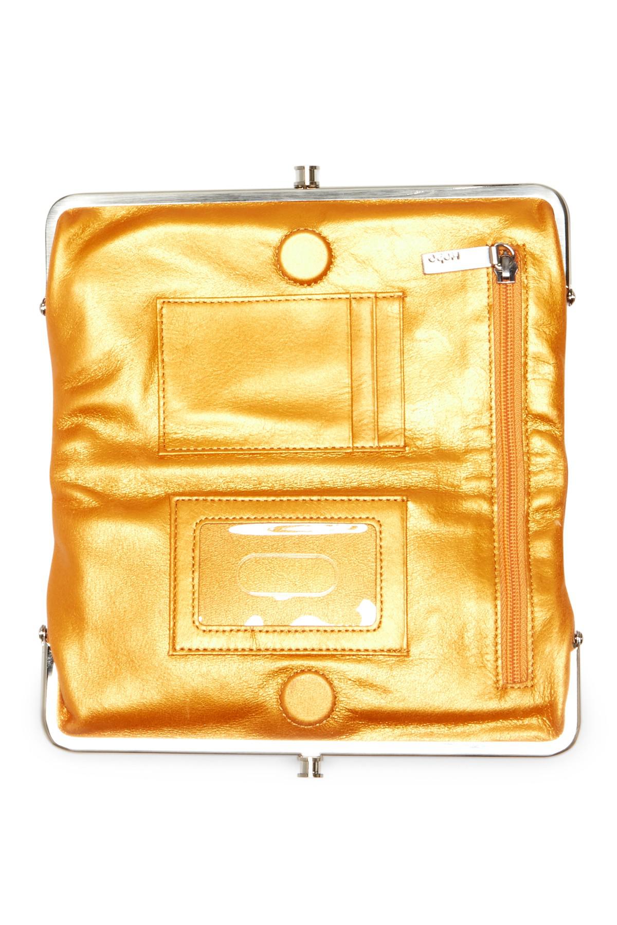 Unisex Yellow Leather Solid Zip Around Wallet - Materialglass