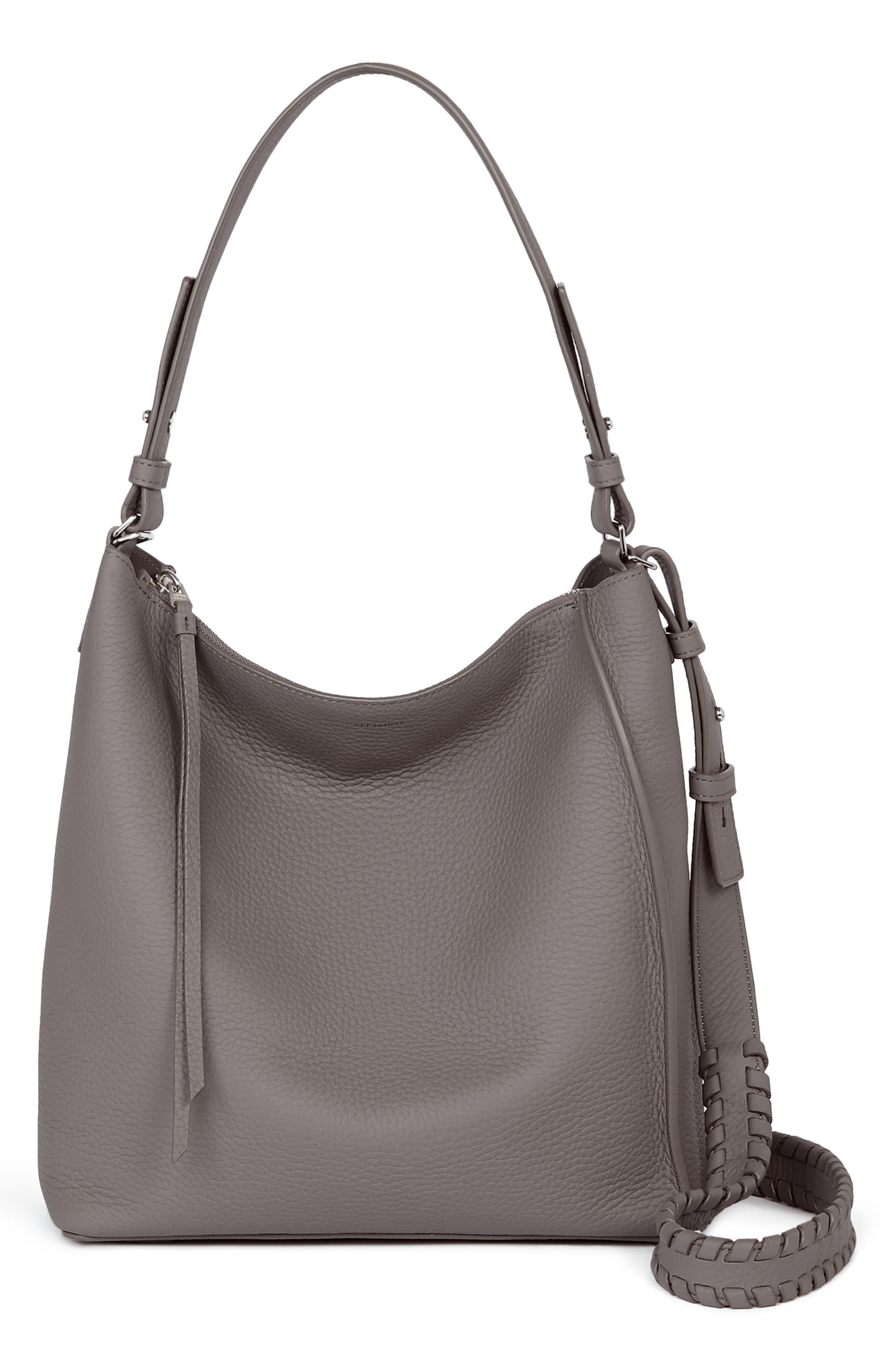 AllSaints Kita Leather Shoulder/crossbody Bag in Gray Lyst