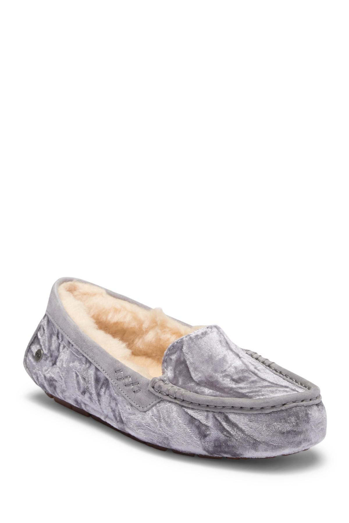 UGG Ansley Crushed Velvet Pure(tm) Lined Moccasin Slipper Lyst