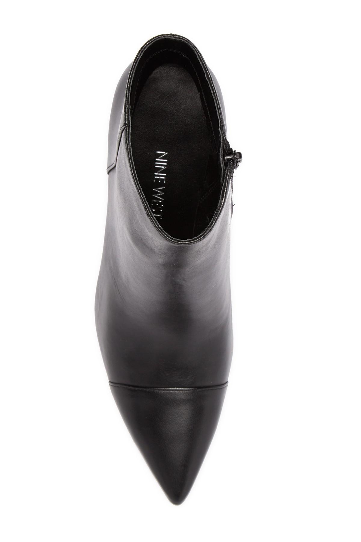 nine west ranfield leather cap toe bootie