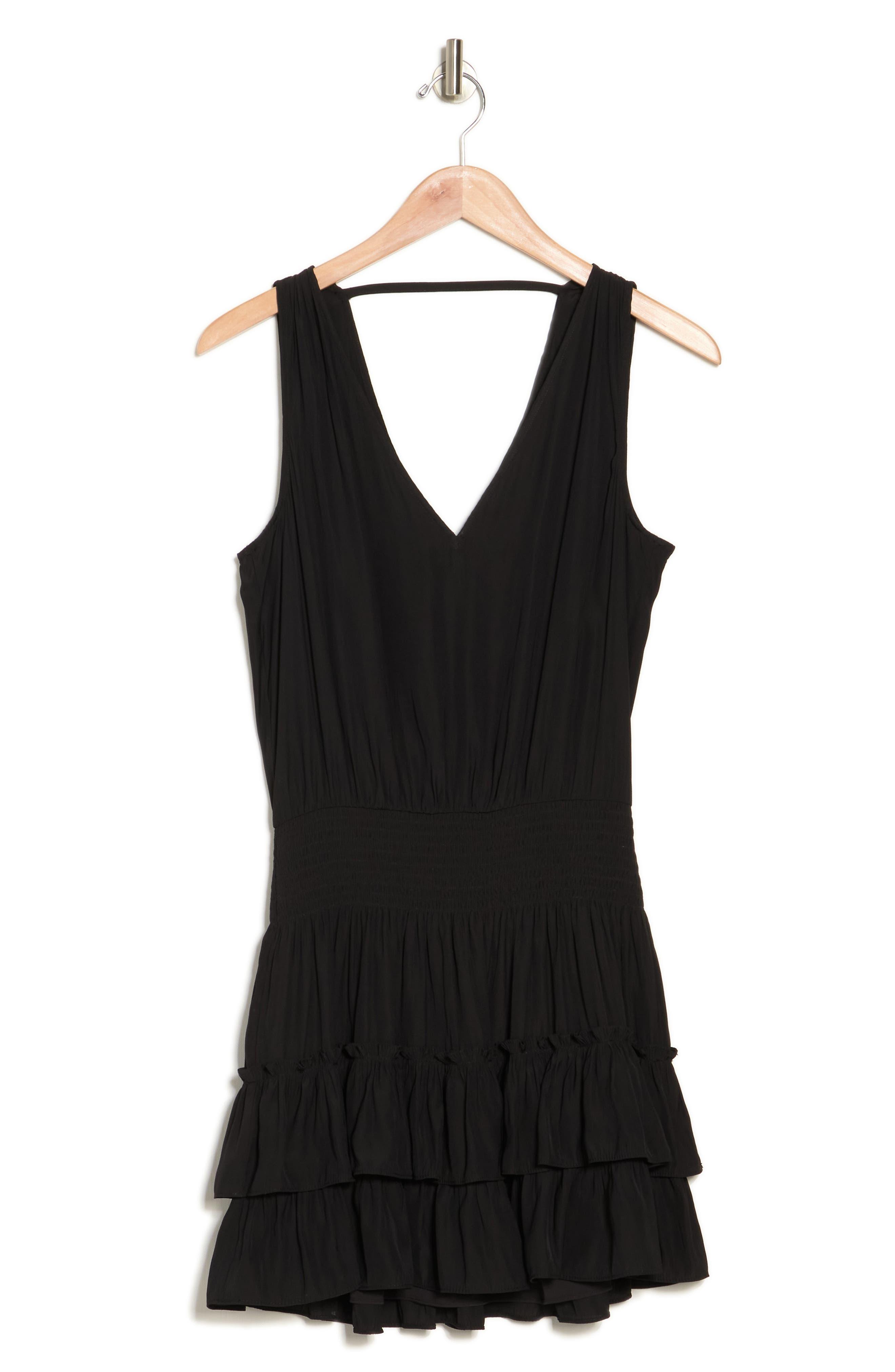 Ramy Brook Bambi Ruffle Blouson Dress in Black | Lyst
