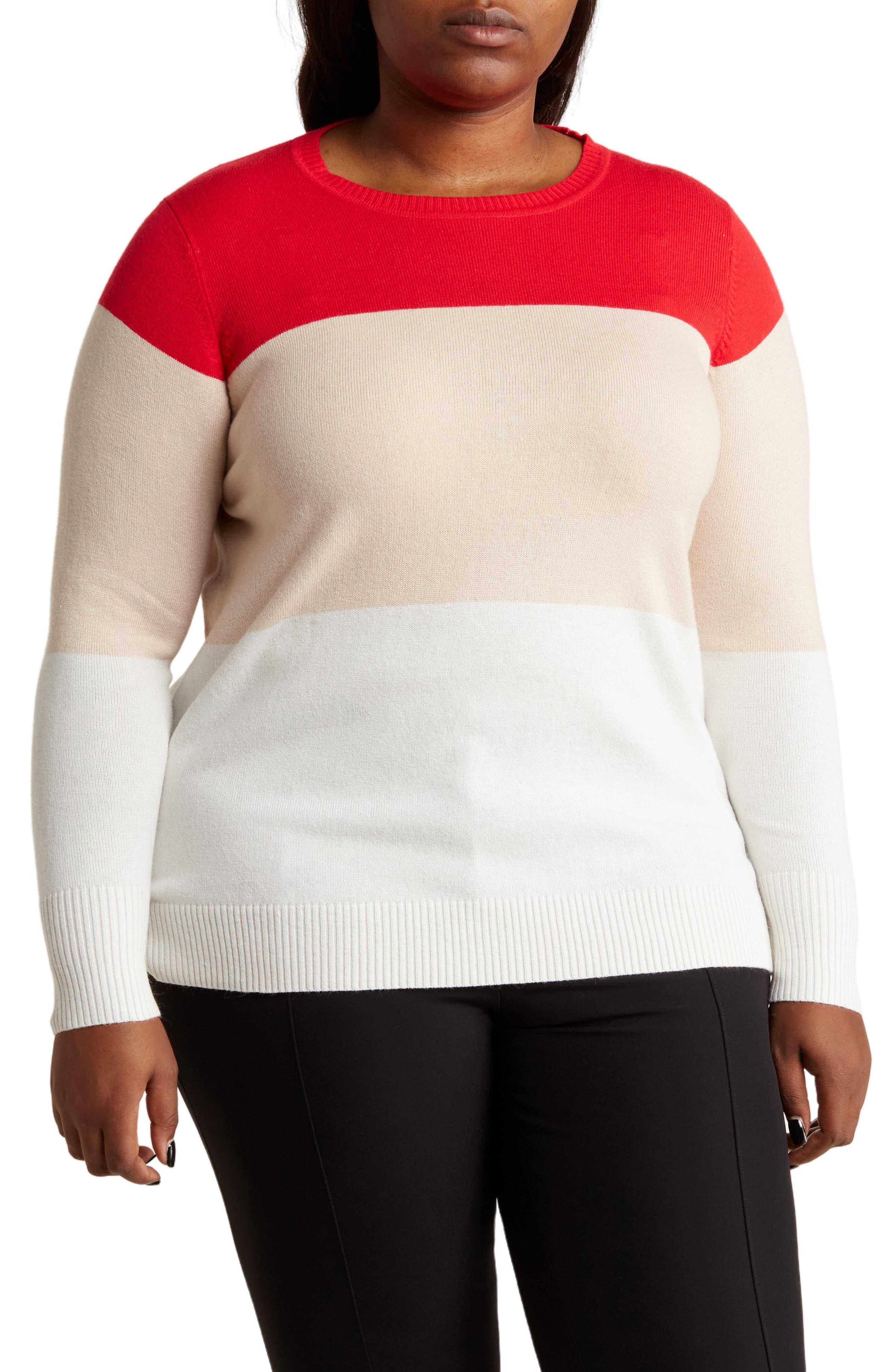 Nanette Lepore Stripe Cashmere Sweater in Red | Lyst